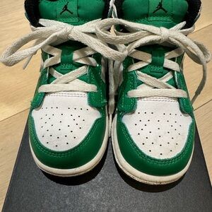Nike Air Jordan Kids Shoes Green and White
